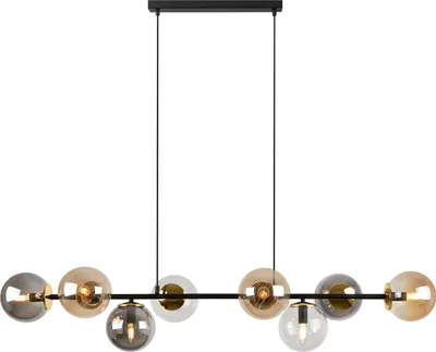 Immagine prodotto di Siena lampada a sospensione nero-oro 8 luci in vetro mix E14