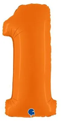 Immagine prodotto di Pallone in foil numero 1, arancione opaco, 102cm Grabo