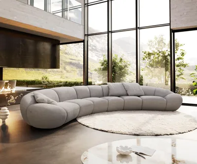 Produktbild von DELIFE Big-Sofa Lunna 470x210 cm Strukturstoff Soft Grau 3 Kissen