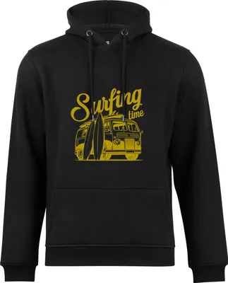 Produktbild von Cotton Prime® Kapuzensweatshirt Surf Time  - Urlaub & Meer S schwarz
