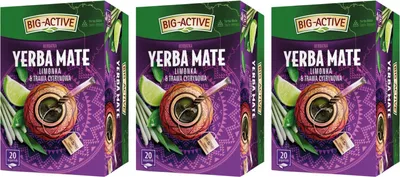 Produktbild von Yerba Mate Tee mit Limette & Zitronengras 60 Beutel - Big-Active