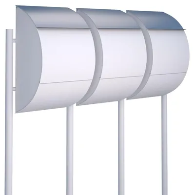 Produktbild von Briefkastenanlage Jumbo for Three in Weiß mit Edelstahlklappe