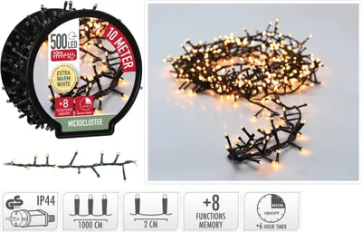 Obrázek produktu pro HOMESTYLING Vánoční světelný řetěz teplá bílá 500 LED / 10 m KO-AX8521100