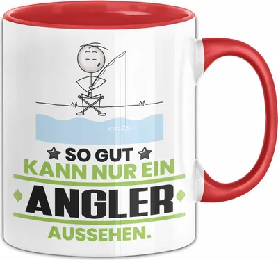 Produktbild von Angler Geschenk Tasse So Gut Kann Nur Ein Angler Aussehen Geschenkidee Kaffee-Becher (Rot)