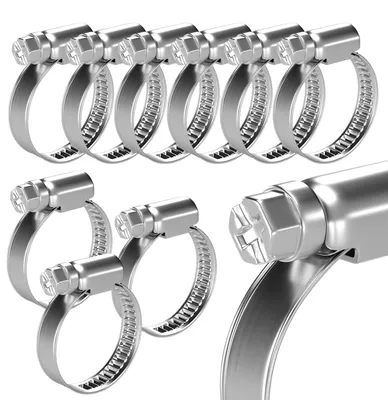 Produktbild von 10x Schlauchschelle 16-27mmØ W2 Chromstahl für Waschmaschinenschlauch
