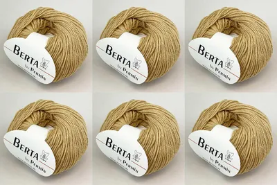 Productafbeelding van 6 bollen Berta van Permin – wol-katoen breigaren (kleur 64: koffie latte)