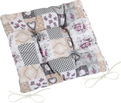 Produktbild von DITA gestepptes Sitzkissen - 40x40 cm - Grau,Beige,Burgund