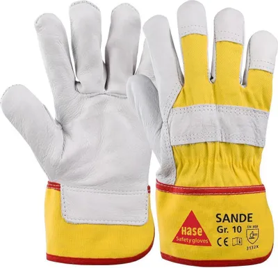 Produktbild von Hase Sande Handschuhe Narbenleder | natur/gelb