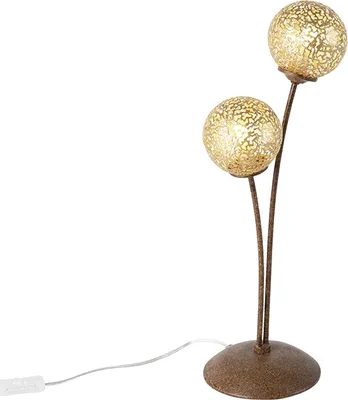 Produktbild von Tischleuchte Rost - Kreta 2 Art Deco G9 2 flammig Innenbeleuchtung Leuchte / Lampe