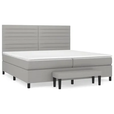 Produktbild von vidaXL Boxspringbett mit Matratze Hellgrau 200x200 cm Stoff