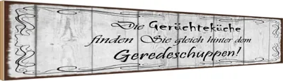 Produktbild von vianmo Holzschild 10x46 cm Gerüchteküche Geredeschuppen