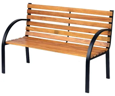 Obrázok produktu pre Záhradná lavička z dreva pre 2 osoby | Farba: prírodná | Rozmery: 122 x 60 x 80 cm