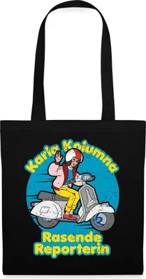 Produktbild von Spreadshirt Karla Kolumna Rasende Reporterin Stoffbeutel, One size, Schwarz