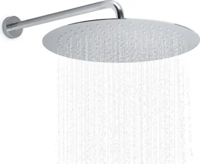 Immagine prodotto di JOHO Soffione doccia a pioggia in acciaio inox con ugelli anticalcare, grande 40 cm Soffione doccia rotondo Soffioni doccia da incasso cromato