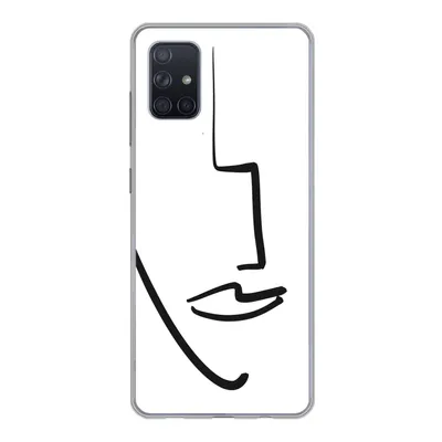 Produktbild von MuchoWow® Handyhülle Schutzhülle Hülle für Samsung Galaxy A71 Gesicht - Frau - Minimalismus Silikon Softcase Handy Hülle - Kartenbesitzer