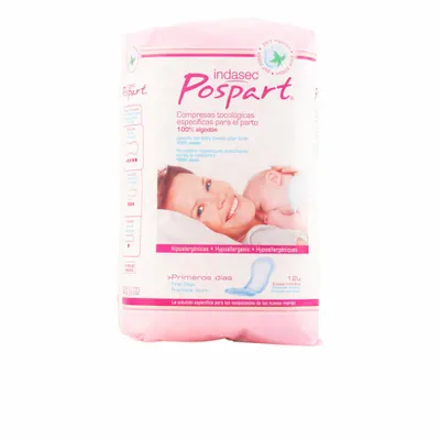 Image de Indasec Pospart Compresses Tocologiques 100% Coton 12 Einheiten