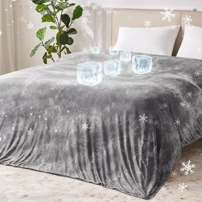 Productafbeelding van Koeldeken - Zomerdeken Plaid - Warmte Reguleren - Arc-Chill Koelvezel - 127 x 180 cm - Grijs