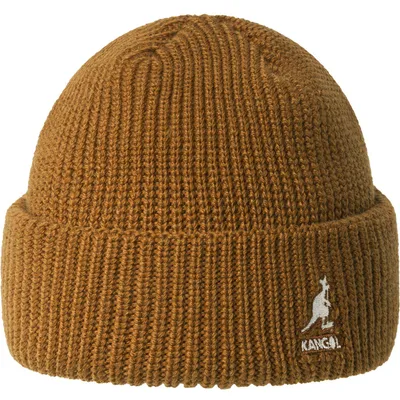 Kangol Beanie Angora-Strickmütze mit Rollrand & Logo-Stick in rot