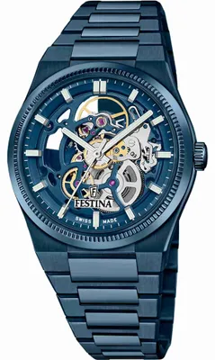 Produktbild von Festina Herrenuhr Swiss Made Armbanduhr Edelstahl blau UF20071/1