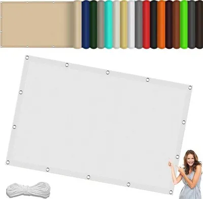 Immagine prodotto di Tenda parasole impermeabile - Protezione solare per esterni - Protezione UV al 98% - 35 x 450 cm - Bianco
