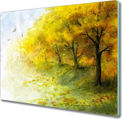 Produktbild von Coloray Kochplattenabdeckung Herdabdeckplatte 60x52 cm Hackbrett Schneidebrett Küchenbrett - Vögel Natur