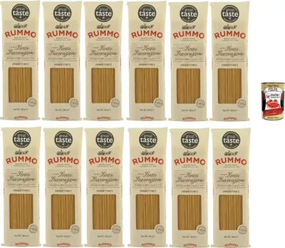 Produktbild von Rummo Spaghetti No.3 12x500g | Hartweizengrieß, al bronzo – langsam getrocknet, extra bissfest & aromatisch – Premium Vorratspack 6kg Familie & Gastro + Italian Gourmet polpa