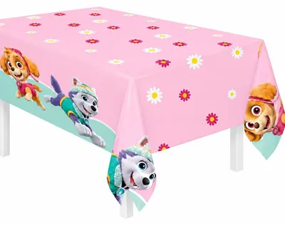 Tischdecke Paw Patrol Skye & Everest, 120x180 cm, Kunststoff, abwaschbar