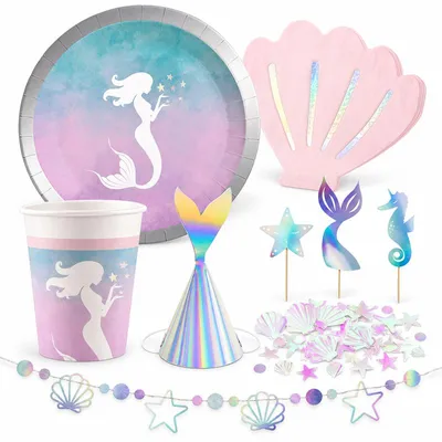 Produktbild von Meerjungfrau Geburtstag Deko Partyset zum Kindergeburtstag 47 tlg.