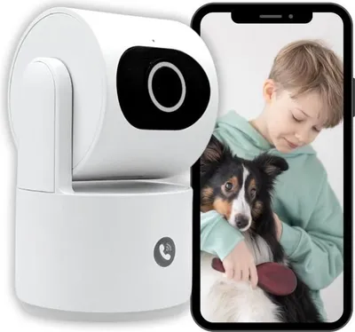 Immagine prodotto di Telecamera di sorveglianza interna KONYKS CAMINI CARE 2, Wi-Fi, sirena, pulsante videochiamata, visione notturna 10 m, rilevamento del movimento