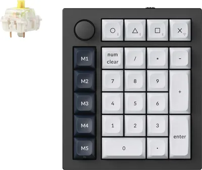 Produktbild von Q0 Max (schwarz/weiß, Gateron Jupiter Banana, Hot-Swap, Aluminiumrahmen, RGB)