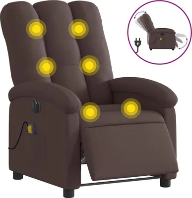 Produktbild von vidaXL Massagesessel Elektrisch Dunkelbraun Stoff