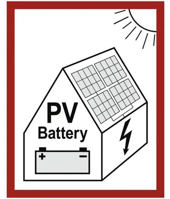 Produktbild von Dreifke® Aufkleber Brandschutzschild Hinweis auf eine PV-Anlage mit Batteries...