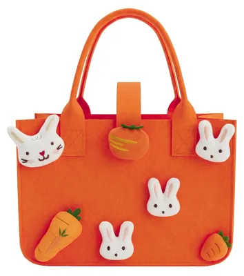 Image de Panier en feutre avec anse - Petit panier de Pâques à remplir - Décoration printanière pour enfants - 1 pièce, taille L