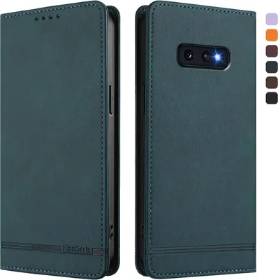 Obrázek produktu pro Pouzdro pro Samsung Galaxy S10E, retroPolyuretankožené flip pouzdro s stojánkem a přihrádkami na karty Zelený