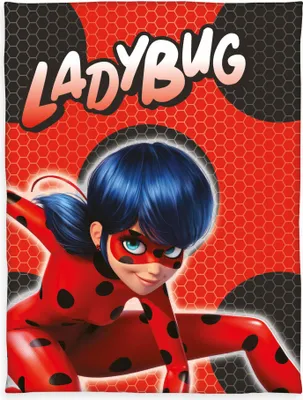 Produktbild von Herding Fleecedecke 130x170cm Miraculous Ladybug Kuscheldecke Rot Schwarz Kinder Decke Fleece