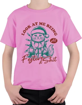 Obrázok produktu pre Uni detské tričko Grumpy Cat Christmas, ružová, 128