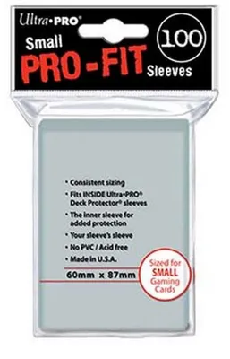 Produktbild von Ultra-Pro: 100 Schutzhüllen, Format Small Pro-Fit (60 x 87 mm) (82713) – Kartenhüllen – Ultra-Pro