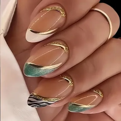 Produktbild von GKA Künstliche Fingernägel 24p G2 zum Aufkleben press on Nails Klebepads mit Kleber und Nagelfeile Nägel Kunstnägel Express tolles Design
