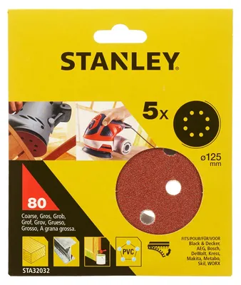 Immagine prodotto di Set 5 Dischi Abrasivi Con Velcro Per Rotorbitali Ø Mm.125 - grana 80 (STA32032)