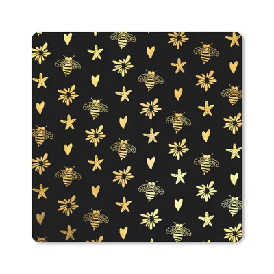 Produktbild von MuchoWow® Mauspad Mousepad Biene - Gold - Muster 20x20 cm - Mousepads - Maus Mat - Pad - Mausunterlage - Desk Mat - Bureauartikeln