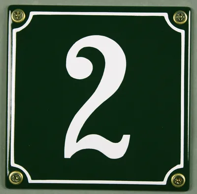 Produktbild von Hausnummernschild 2 grün 12x12 cm Schild Emaille Hausnummer Haus Nummer Zahl Ziffer