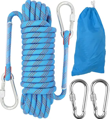 Imagen del producto de Cuerda de escalada de nailon de 10 mm - Cuerda estática con 2 mosquetones