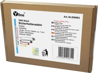 Produktbild von Sicherheitsnadel 1000 Stück Sicherheitsnadeln, silberfarben, ca. 32 mm, Sicherheitsnadeln, E90063