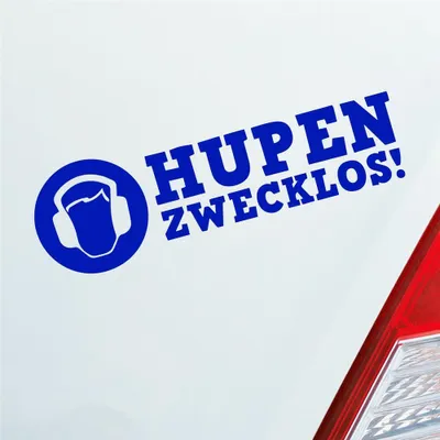 Produktbild von Auto Aufkleber Hupen zwecklos! Kopfhörer Style 15x5 cm Dunkelblau Sticker Heckscheibenaufkleber