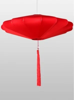 Produktbild von Fine Asianliving Chinesische Lampe Lucky Rot Seide D60xH26cm