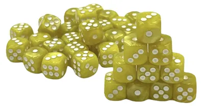Produktbild von Würfelset D6 Pearl: Yellow/White (36)