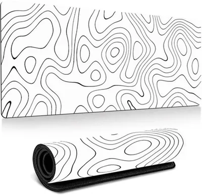 Zdjęcie produktu dla Azomor® Duża, biała, antypoślizgowa podkładka pod mysz do gier i do biura o eleganckim wyglądzie, 800 x 400 x 3 mm