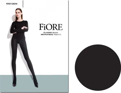 Produktbild von Schwarze glatte, blickdichte Strumpfhose 100 den Olga 3 Black
