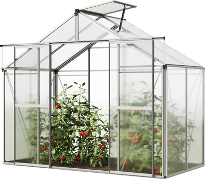 Produktbild von Gewächshaus Orchidee 2 Alu-Rahmen 256x131 cm Polycarbonat Platten