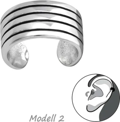 Produktbild von Ohrklemme Silber 925: Ear Cuff Ohrring ohne Loch Modell 2